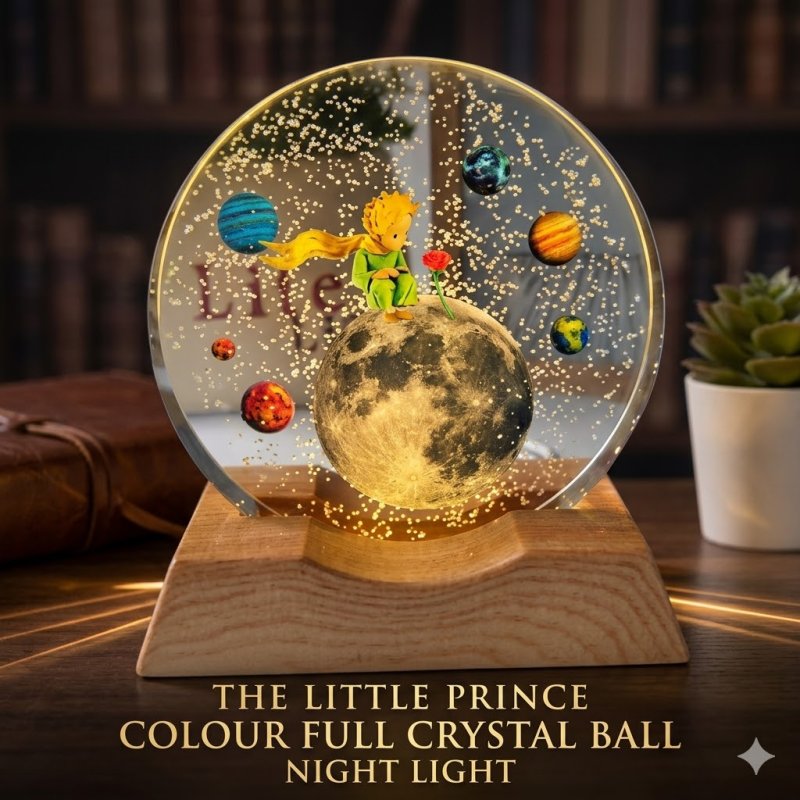 Crystal ball lamp astronaut and moon