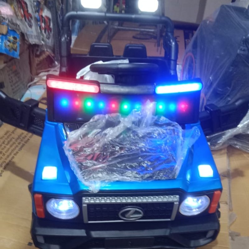 Kids Jeep Ride On Car 12V Battery Operated Electric Jeep for Kids with Remote Control, Manual Steering, Music System, LED Lights & Rechargeable Battery (1- 6Yrs)
