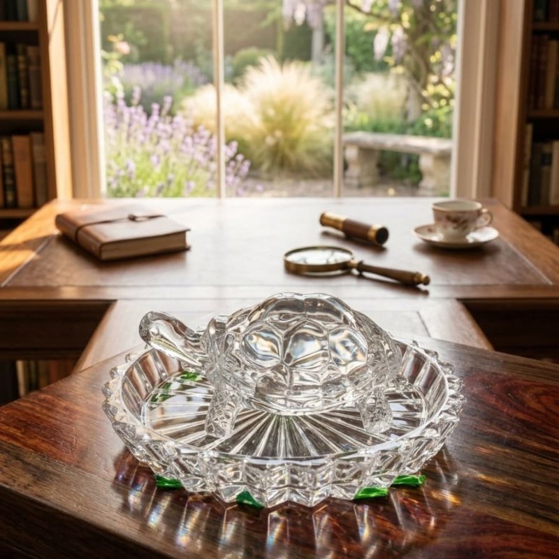 Feng Shui Tortoise in Glass Plate